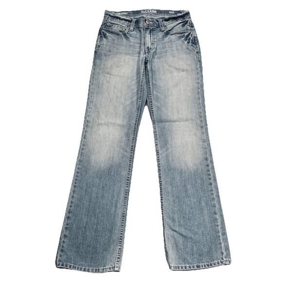 ReClaim Low Rise Boot Leg Jeans 30 Measures 30 x 31.5 Blue Light Wash Cotton - Picture 1 of 8